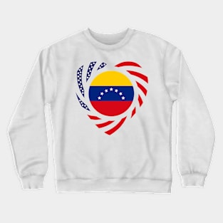 Venezuelan American Multinational Patriot Flag (7 Stars) (Heart) Crewneck Sweatshirt